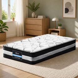 King Single Mattress 30cm Medium Firm Pocket Spring Support Breathable