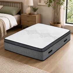 Double Mattress 37cm 4-in-1 Adjustable Firmness Cooling Gel Memory Foam