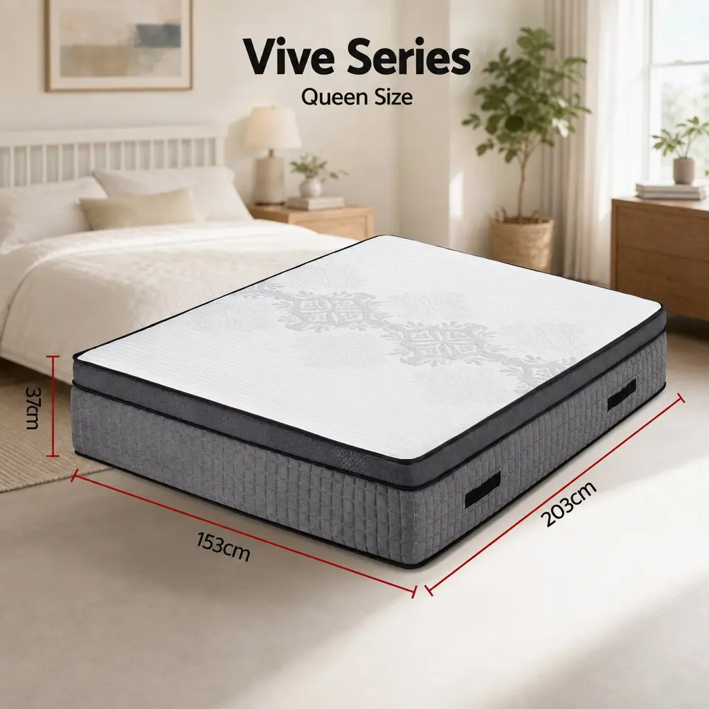 Queen Mattress Dual Zone Flippable 37cm Adjustable Firmness Memory Foam