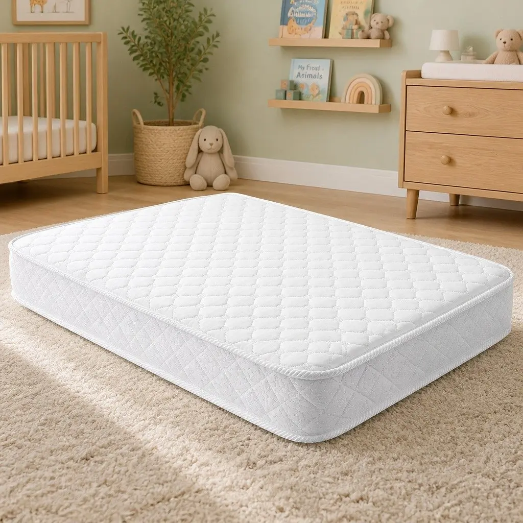 Baby Cot Mattress Medium Firm Double Sided Breathable White
