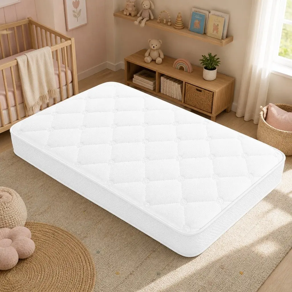 Baby Cot Mattress Medium Firm Double Sided Breathable White