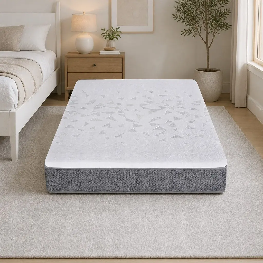 King Single Mattress 23cm Pocket Spring Reversible Foam Medium Firm White Grey