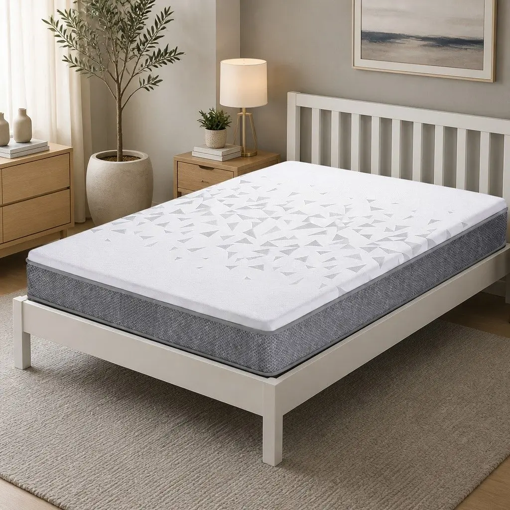 Double Mattress Reversible Foam 23cm Adjustable Firmness Medium White or Grey