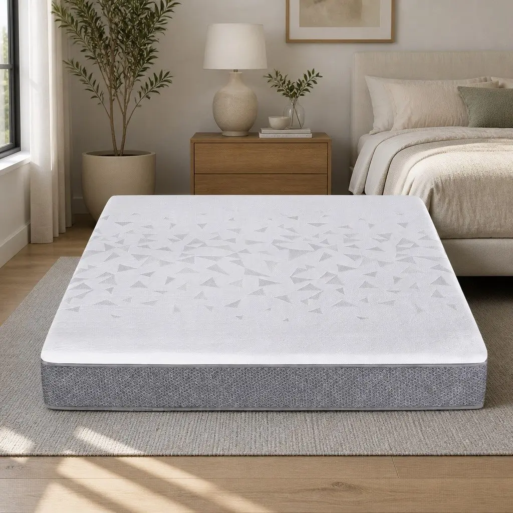 Double Mattress Reversible Foam 23cm Adjustable Firmness Medium White or Grey