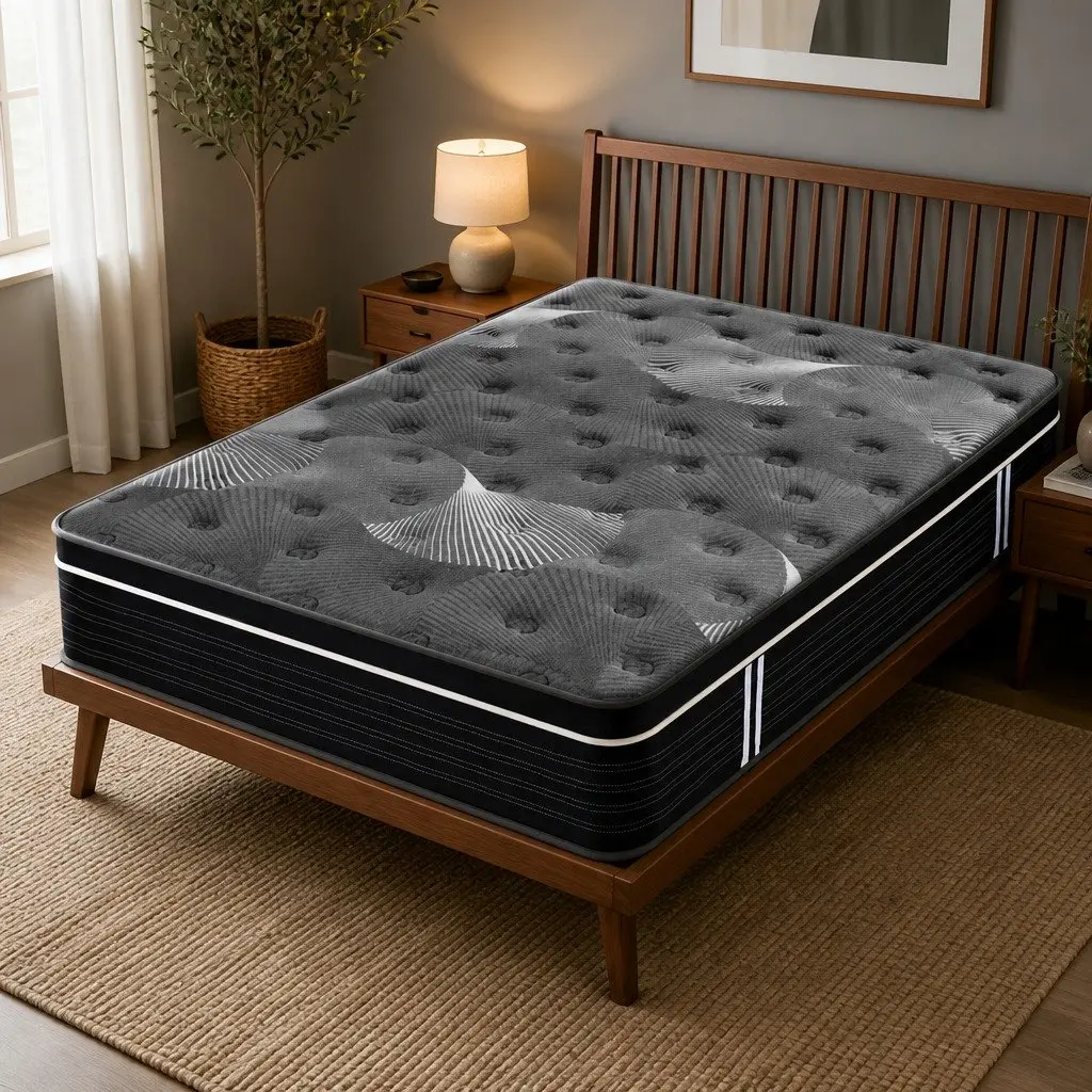 Queen Mattress Euro Top 35cm Medium Firm Pocket Spring Cooling Memory Foam
