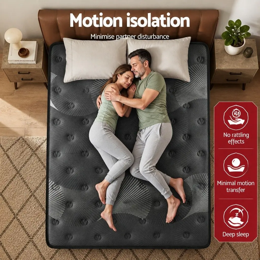Queen Mattress Euro Top 35cm Medium Firm Pocket Spring Cooling Memory Foam
