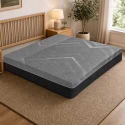 King Single Mattress 26cm Firm Pocket Spring Dual Edge Support Grey Breathable