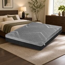 Double Mattress 26cm Firm Pocket Spring Dual Edge Support Grey Breathable