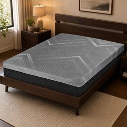 Queen Mattress 26cm Firm Pocket Spring Dual Edge Support Dark Grey Breathable
