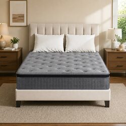 Double Mattress 26cm Euro Top Latex Foam Medium Firm Pocket Spring Bed