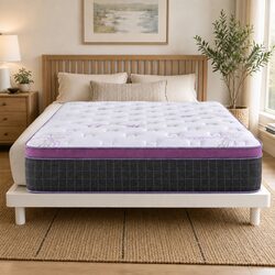 Double Euro Top Mattress Firm Pocket Spring Edge Support 35cm Breathable Comfort