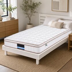 King Single Mattress 20cm Firm Pocket Spring Support Bedroom Guest Room White