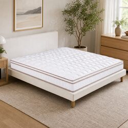 King Size Mattress 20cm Firm Pocket Spring Bedroom Guest Room White