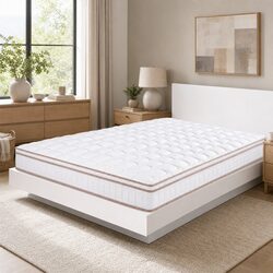 Queen Mattress 20cm Firm Pocket Spring Bed Breathable White Sleep Support