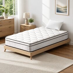 King Single Mattress 22cm Euro Top Medium Firm Pocket Spring Velvet White