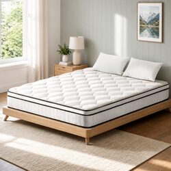 King Size Mattress 22cm Euro Top Medium Firm Pocket Spring White Bed Comfort