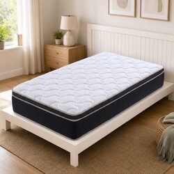 King Single Mattress 35cm Firm Copper Memory Foam 7-Zone Pocket Spring Edge