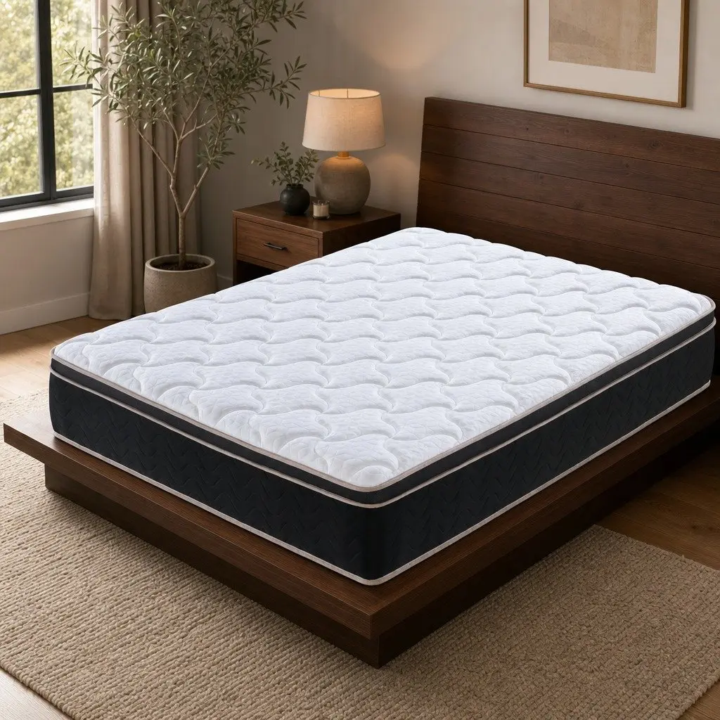 King Size Mattress 35cm Firm Pocket Spring Copper Memory Foam Euro Top Sleep