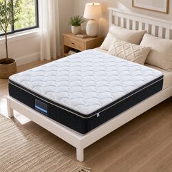King Size Mattress 35cm Firm Pocket Spring Copper Memory Foam Euro Top Sleep
