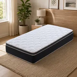 Single Mattress 35cm Firm Pocket Spring Euro Top Memory Foam Edge Support
