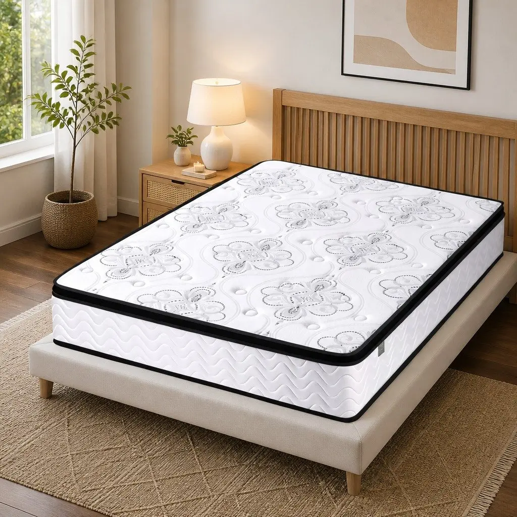 Double Mattress Pocket Spring Euro Top 30cm Medium Firm White Foam