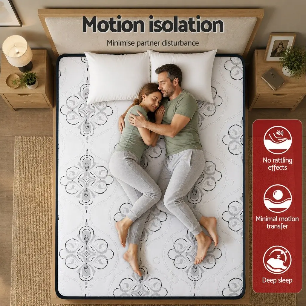 Double Mattress Pocket Spring Euro Top 30cm Medium Firm White Foam