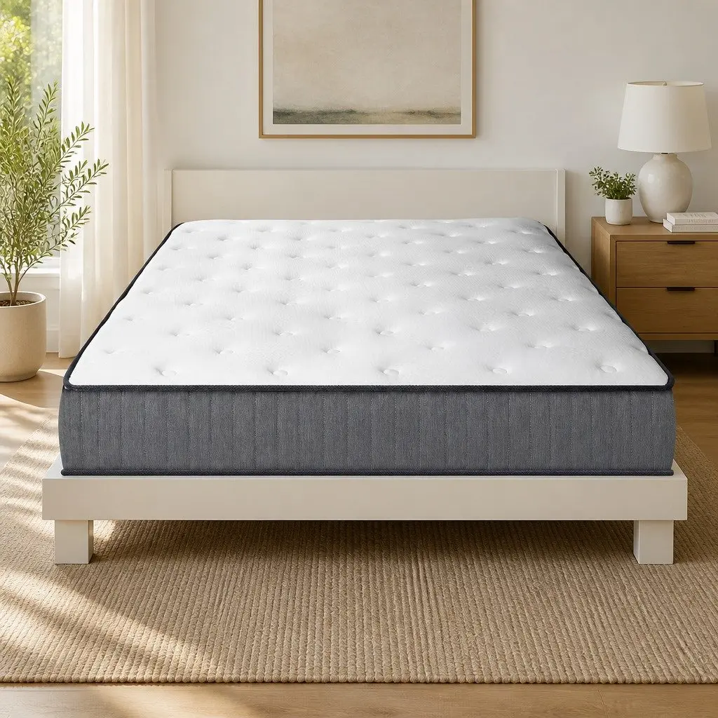 Double Mattress Extra Firm Support 23cm Hypoallergenic Grey White