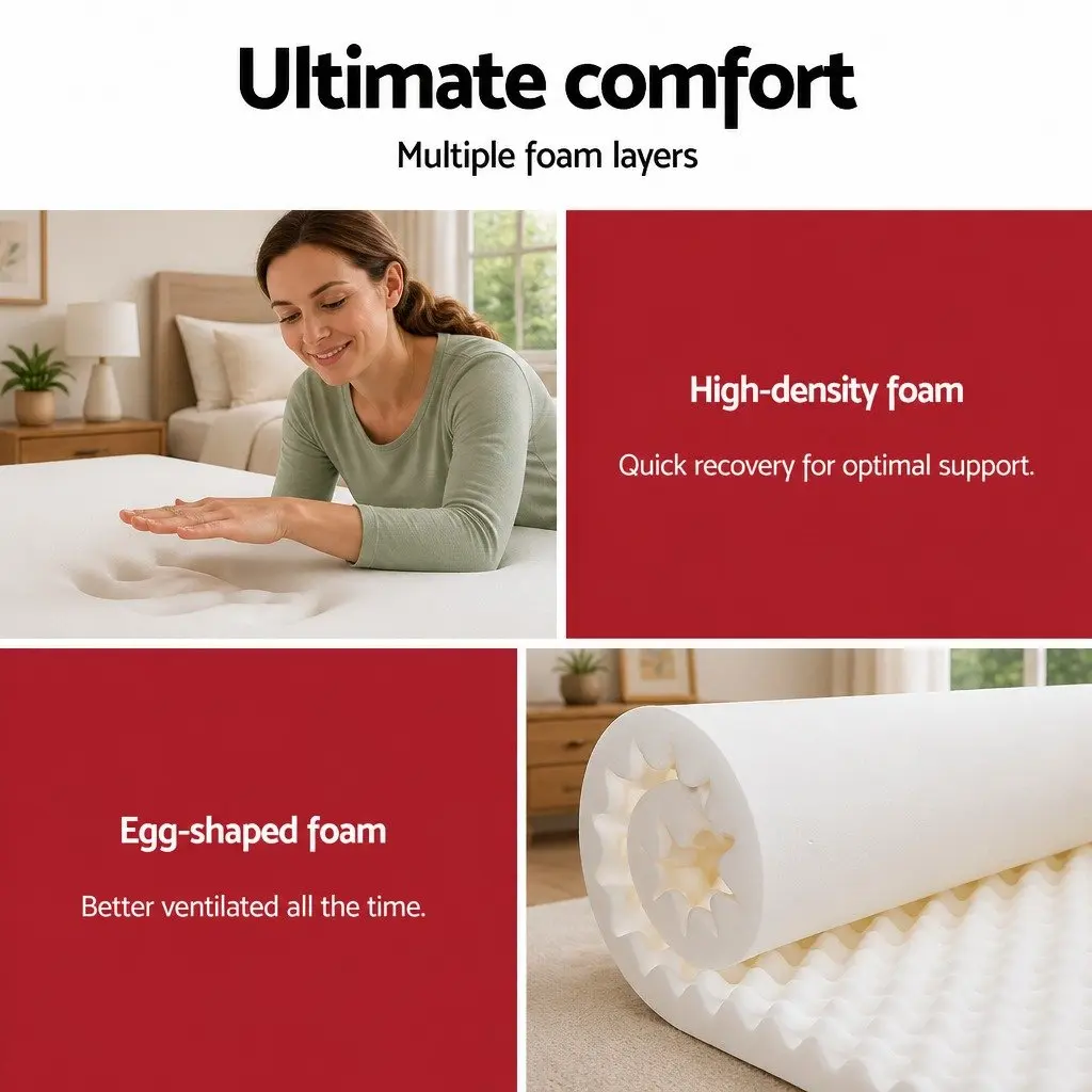 Double Mattress Ultra Firm 28cm Pocket Spring Black Grey White