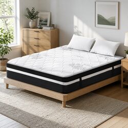 King Size Mattress 28cm Ultra Firm Euro Top Pocket Spring Bed Hypo-allergenic