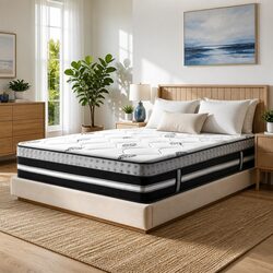 Queen Mattress 35cm Cool Gel Memory Foam Euro Top Medium Firm Pocket Spring