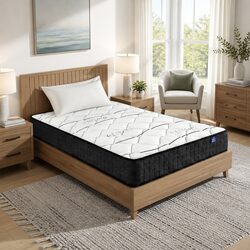 Single Mattress 16cm Medium Firm Bonnell Spring Support Comfort Bed Sleep