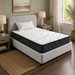 Single Mattress 16cm Medium Firm Bonnell Spring Support Comfort Bed Sleep