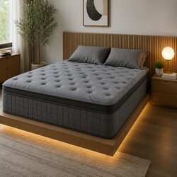 King Size Mattress 33cm 7-Zone Pocket Spring Extra Firm Support Dual-Row Edge