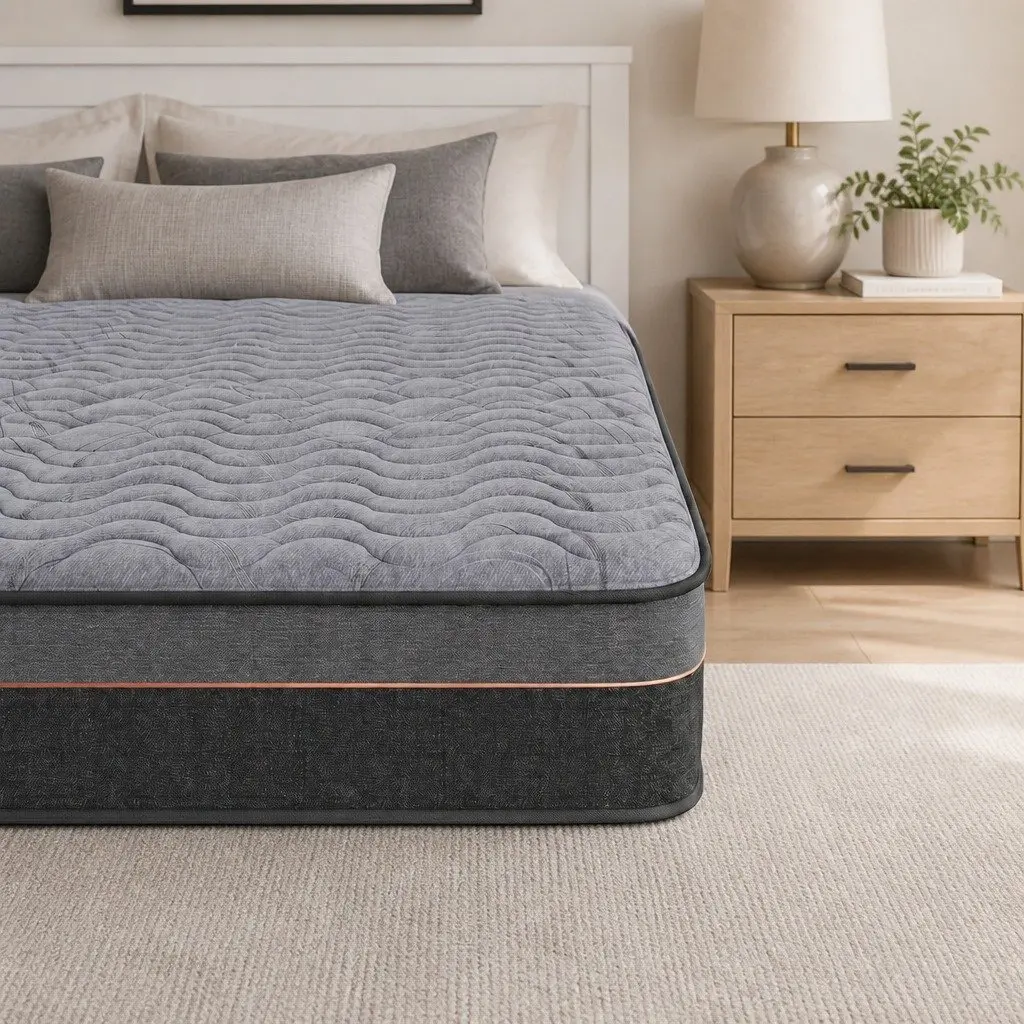 King Size Mattress Hybrid Pocket Spring 25cm Egg Crate Foam Bamboo Charcoal