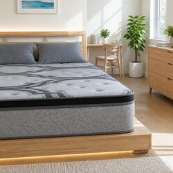 Double Mattress 34cm 5-Zone Pocket Spring Latex Memory Foam Firm Support