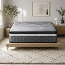 King Size Mattress 34cm Double Layer Pocket Spring Medium Firm Bamboo