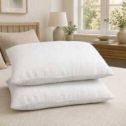 Memory Foam Pillow Twin Pack 13cm Thick White Bedding Set Support Neck Shoulder