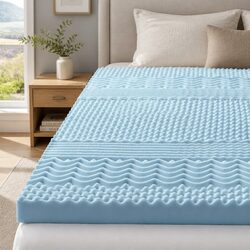 Memory Foam Mattress Topper Double 7-Zone 8cm Breathable Comfort Cushion Pad