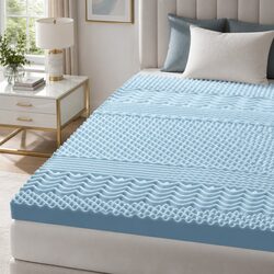 Memory Foam Mattress Topper 7-Zone 8cm King Size Contoured Support Comfort