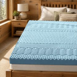 Memory Foam Mattress Topper Single 8cm 7-Zone Contoured Support Breathable