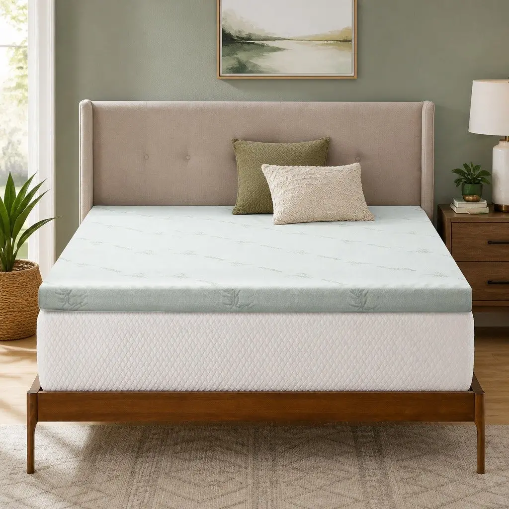 Memory Foam Mattress Topper Gel-Infused Queen 10cm Cool Sleeping Pressure Relief