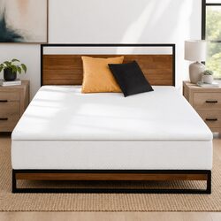 Memory Foam Mattress Topper Cool Gel Single Bed Mat Bamboo Cover 10cm Pressure