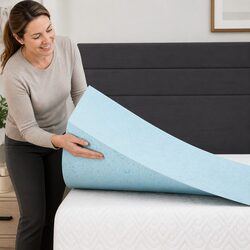 Memory Foam Mattress Topper Cool Gel 5cm King Single Blue Pressure Relief