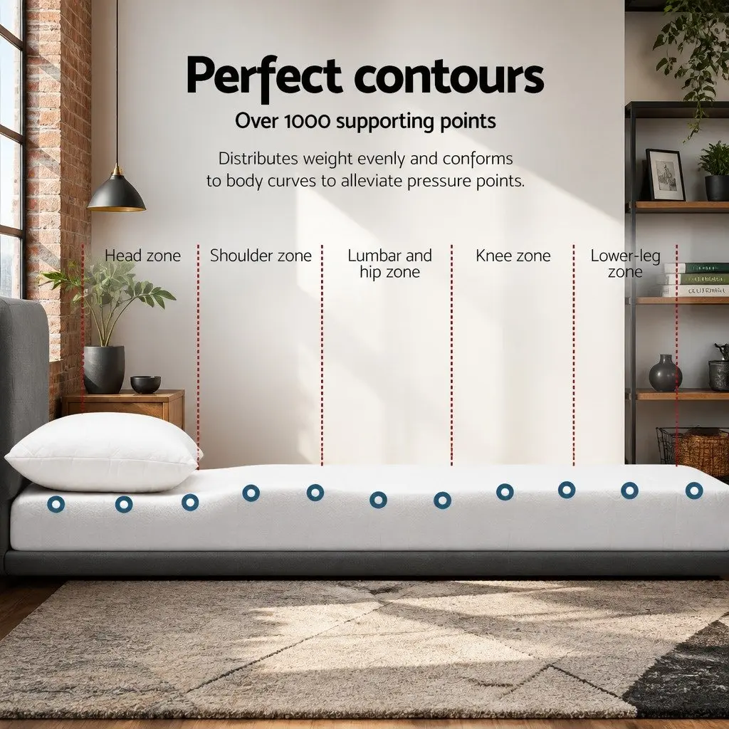 Memory Foam Mattress Topper Double Bed Gel Infused 8cm Bamboo Fabric Cover