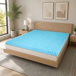 Memory Foam Mattress Topper 8cm Double Gel Egg Crate Breathable Bamboo Cover