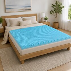 Memory Foam Mattress Topper 8cm Gel Egg Crate Bamboo Cover King Bed Pressure