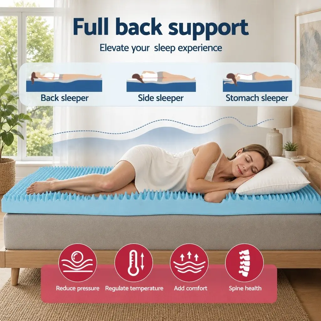 Memory Foam Mattress Topper 8cm Cool Gel Infused Bamboo Cover King Bed