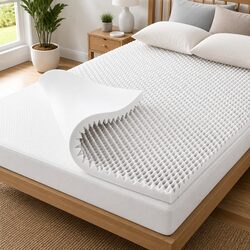 Memory Foam Mattress Topper Egg Crate 5cm King Single White Comfort Layer