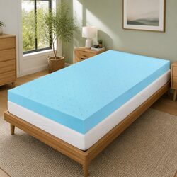 Memory Foam Mattress Topper 12cm Ventilated Gel Bamboo Cover Single Bed