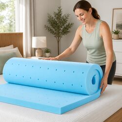 Memory Foam Mattress Topper Queen Bed Ventilated Gel Cool Sleep Support 5cm